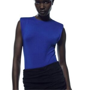 ZARA BODYSUIT WITH SHOULDER PADS SIZE S